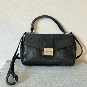 Karl Lagerfeld black leather purse handbag crossbody bag